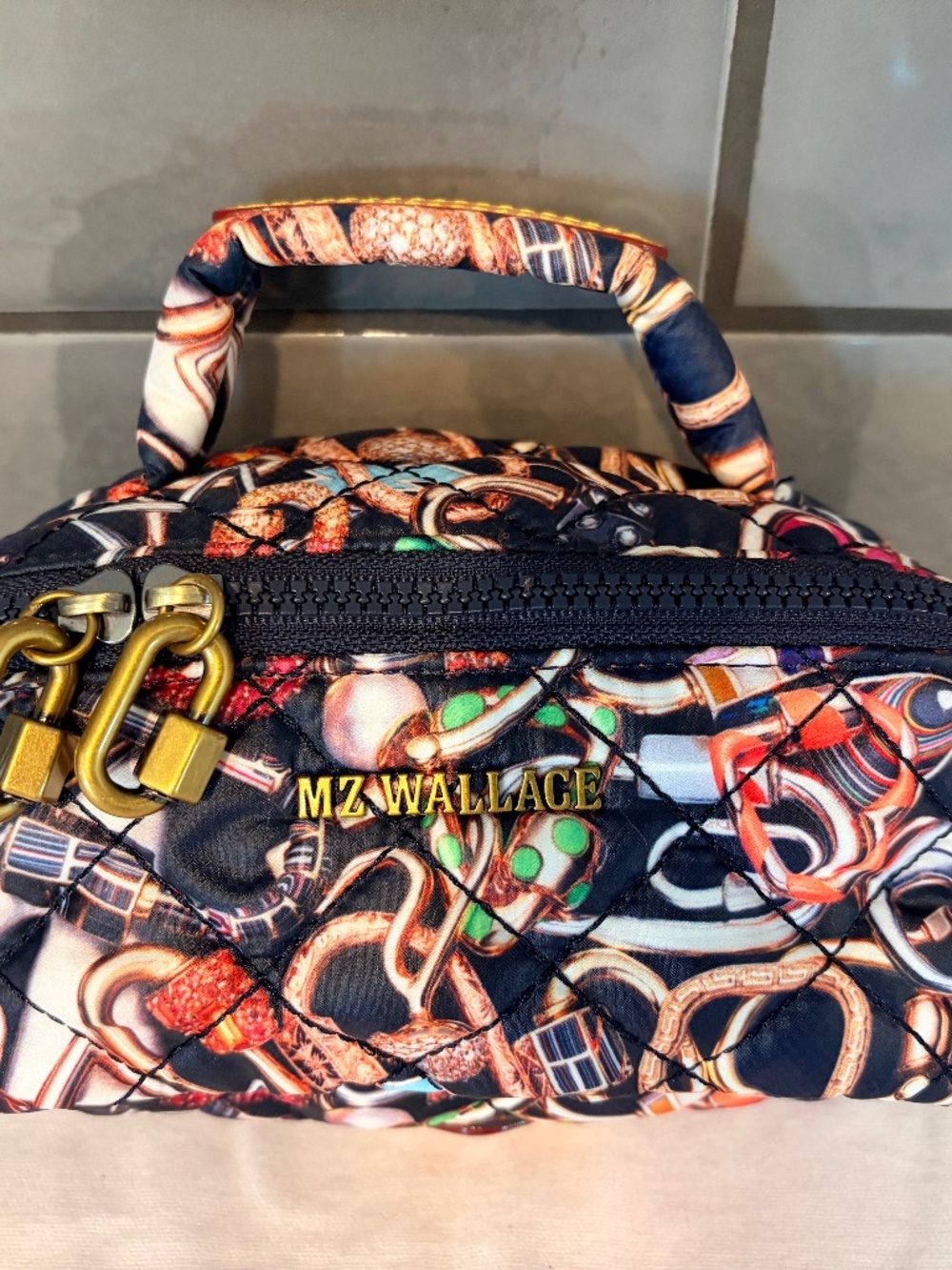 MZ Wallace Marla Aaron Lock Print Mini Accordian Jewelry Case - Picture 2 of 8